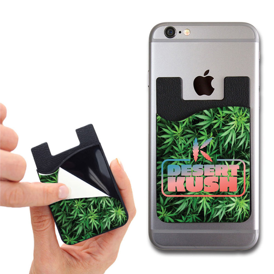 MakanaLine | 2-in-1 Silicone Phone Wallet w/ Removable Microfiber Screen  Cleaner- Cannabis Design